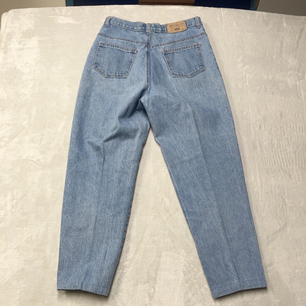 Vintage 80s 90s Abercrombie and Fitch Womens 14 Light Wash High Waist USA Made - Picture 2 of 9
